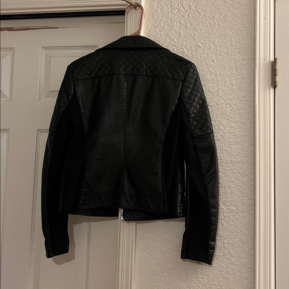 Express Black Quilted Leather Jacket